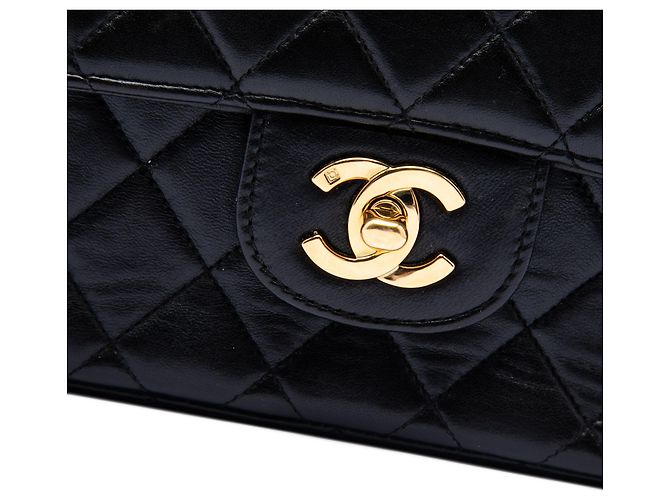 Borsa Chanel Black Medium Lambskin Kelly Parent Top Handle Nero - vista 5