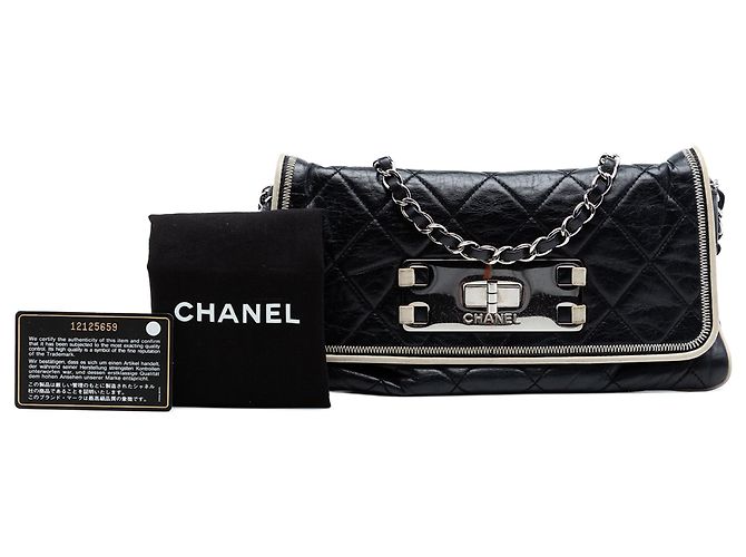 Chanel Black Quilted Lambskin Reissue East West Flap Nero - vista 8