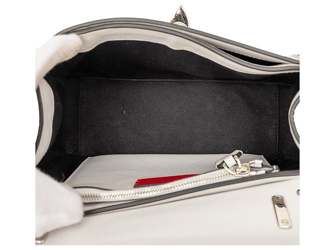 Borsa a tracolla Valentino in pelle grigia Rockstud con chiusura Flip Lock Marrone Grigio - vista 4