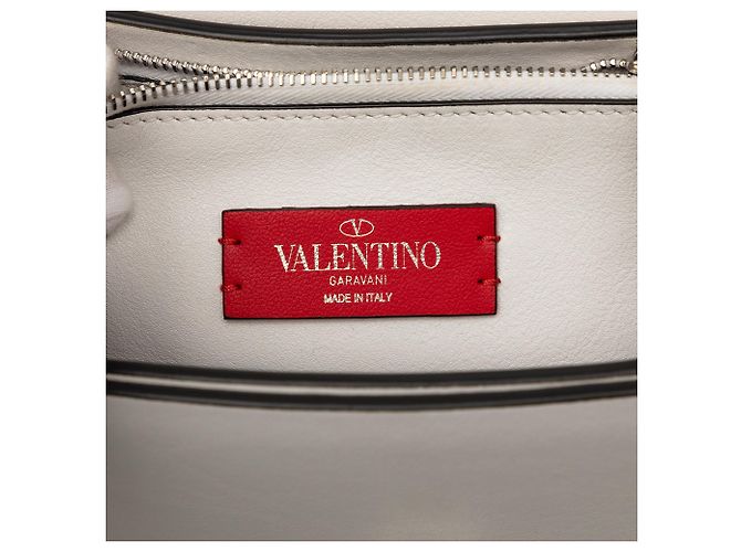 Borsa a tracolla Valentino in pelle grigia Rockstud con chiusura Flip Lock Marrone Grigio - vista 5