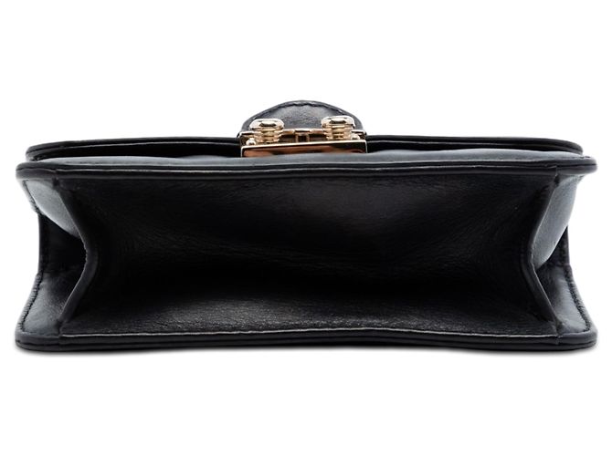 Valentino Black Mini Leather Rockstud Glam Lock Crossbody Nero - vista 3