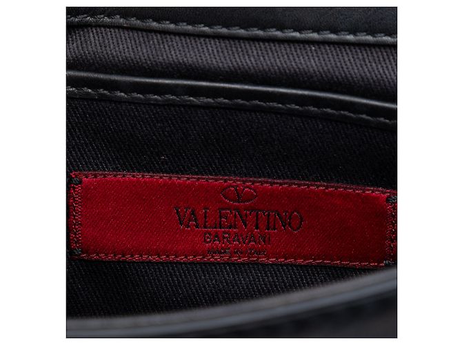 Valentino Black Mini Leather Rockstud Glam Lock Crossbody Nero - vista 5