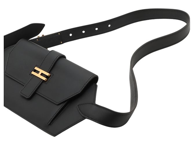 Borsa a cintura Hermès Black Swift Elan Pocket 24 Nero - vista 7