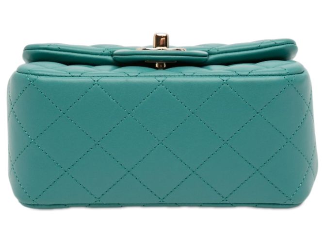 Chanel Green Mini Square Classic Lambskin Single Flap Vert - vue 3