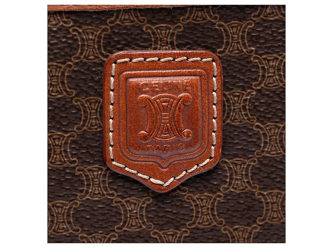 16 Céline Celine Brown Macadam Coated Canvas Vanity Bag - view 5