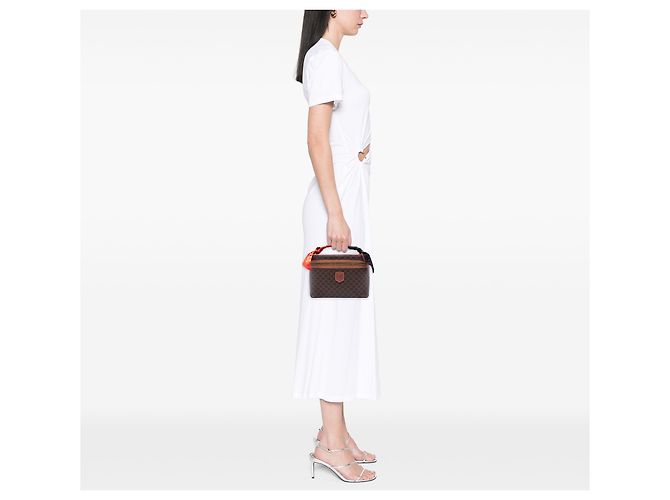 16 Céline Celine Brown Macadam Coated Canvas Vanity Bag - view 6