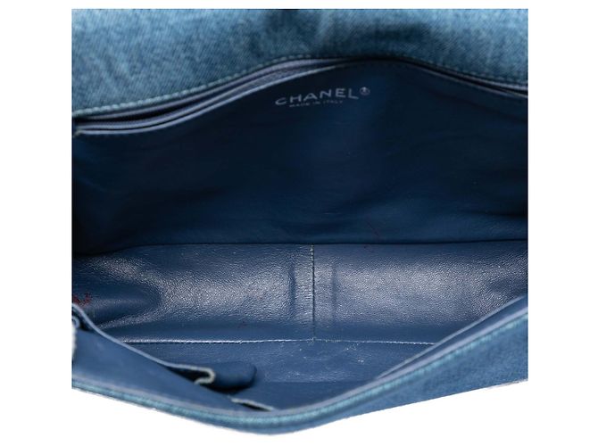 Chanel Blue Large Quilted Denim Boy Flap - vista 4