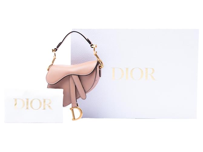 Borsa Saddle Dior in capretto micro marrone Carne - vista 7
