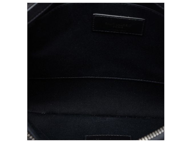 Saint Laurent Clutch aus schwarzem Canvas Rive Gauche - Ansicht 4