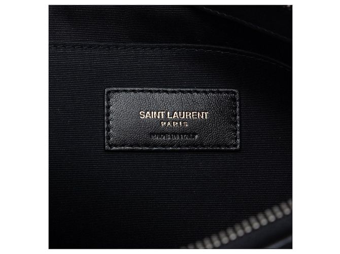 Saint Laurent Clutch aus schwarzem Canvas Rive Gauche - Ansicht 5