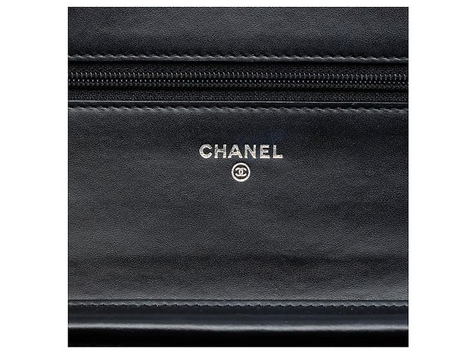 Wallet On Chain Portafoglio con Catena Chanel Black Quilted Patent Golden Class Nero - vista 5