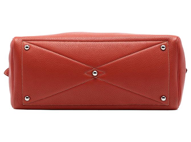 Hermès Red Clemence Victoria II 35 Vermelho - vista 3
