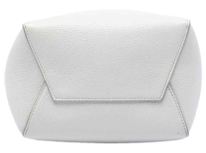 Céline Borsa a secchiello Seau Sangle in pelle di vitello a grana morbida bianca Celine Small Bianco - vista 3