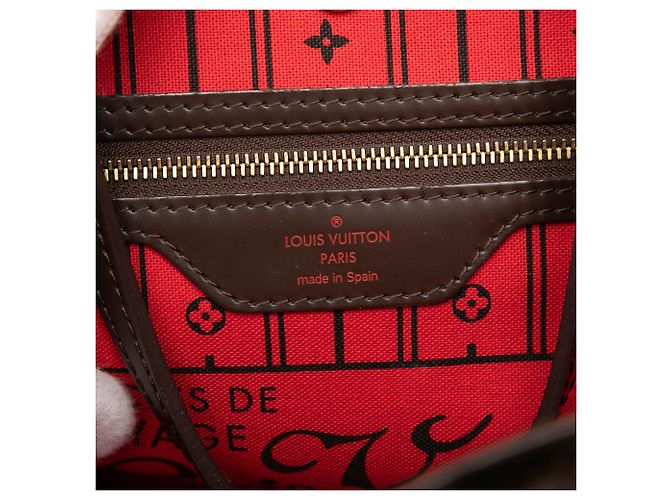 Louis Vuitton Marrone Damier Ebene Neverfull MM - vista 5