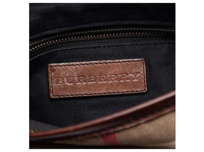 Borsa a tracolla Burberry Beige Exploded Check Canvas - vista 5