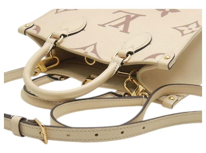 Louis Vuitton Beige Bicolor Monogram Empreinte Giant Onthego PM - vista 23