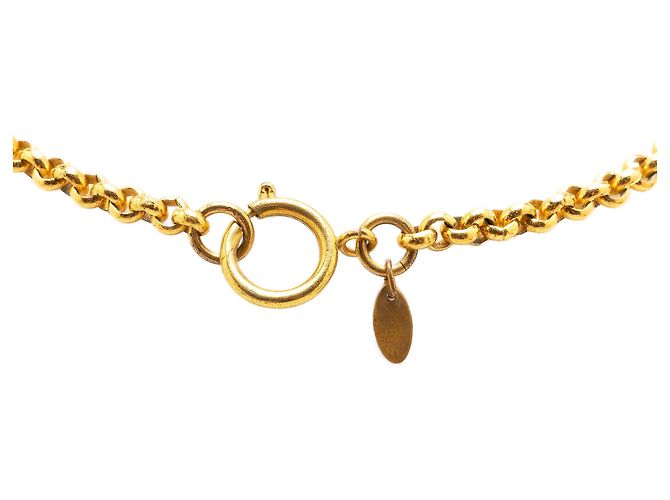 Collana con pendente a cerchio Chanel Gold CC placcato oro D'oro - vista 2