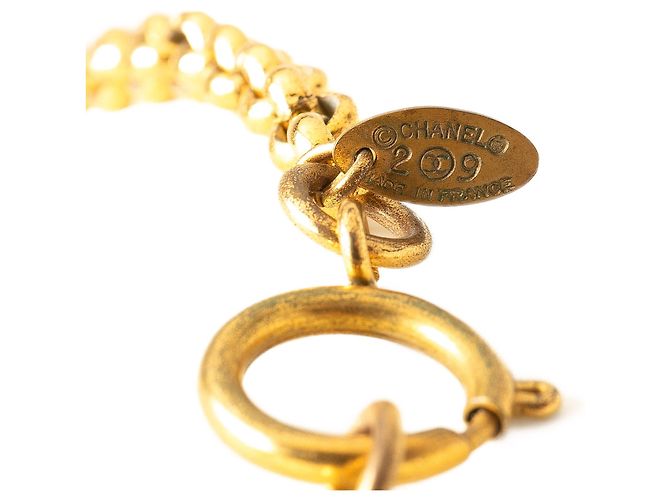 Collana con pendente a cerchio Chanel Gold CC placcato oro D'oro - vista 3