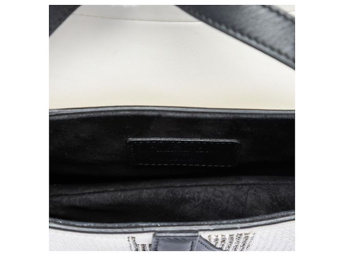 Borsa Saddle Dior bianca in pelle di vitello con paillettes e perline Bianco - vista 4
