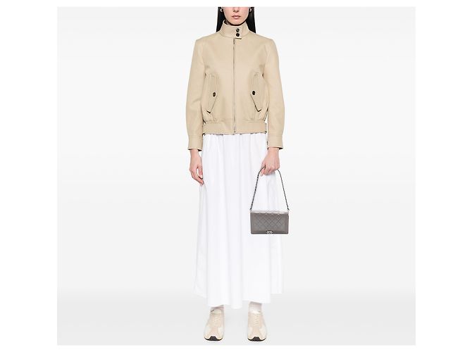 Le Boy Clutch Boy Chanel em pele de cordeiro metalizada acolchoada marrom com corrente Taupe - vista 6
