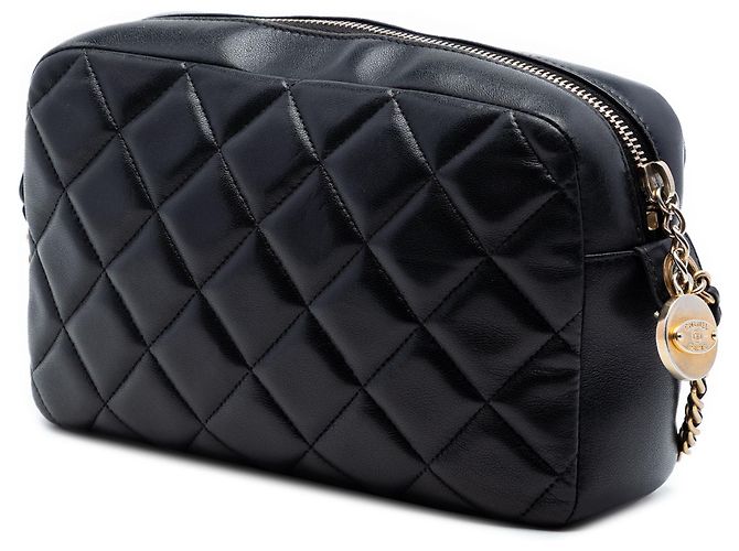 Chanel Black CC gesteppte Lammfell Diamond Camera Bag Schwarz - Ansicht 2