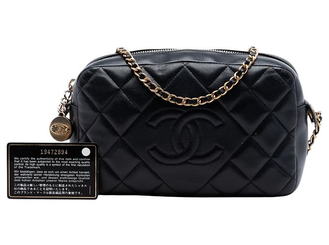Chanel Black CC gesteppte Lammfell Diamond Camera Bag Schwarz - Ansicht 7