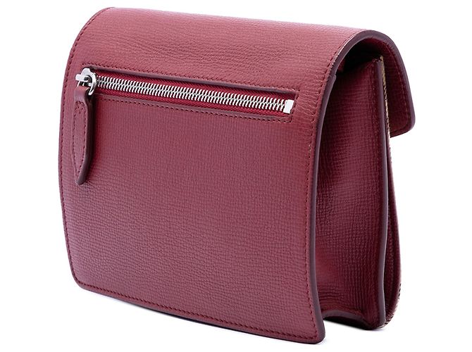 Borsa a tracolla Burberry Red Small Leather and House Check Canvas Derby Macken Rosso Bordò - vista 2