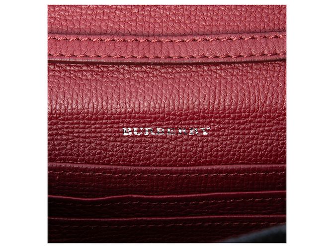 Borsa a tracolla Burberry Red Small Leather and House Check Canvas Derby Macken Rosso Bordò - vista 5
