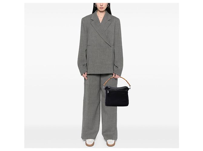 Bamboo Bolso Gucci de nylon negro con detalles de bambú - vista 7