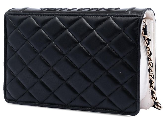 Chanel Black Quilted Lambskin Book Wallet On Chain Schwarz - Ansicht 2