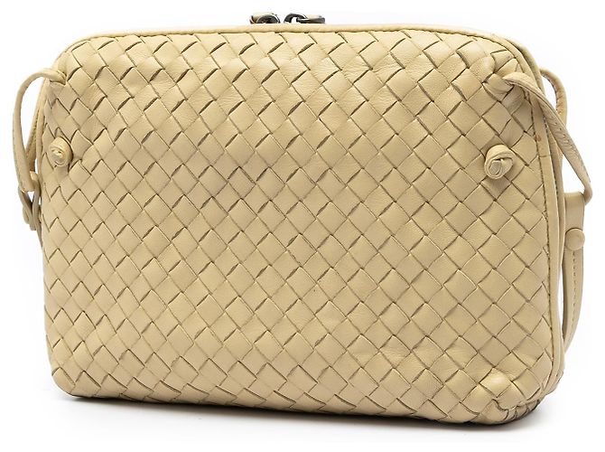 Bottega Veneta Borsa a tracolla in nappa gialla Intrecciato Nodini - vista 2