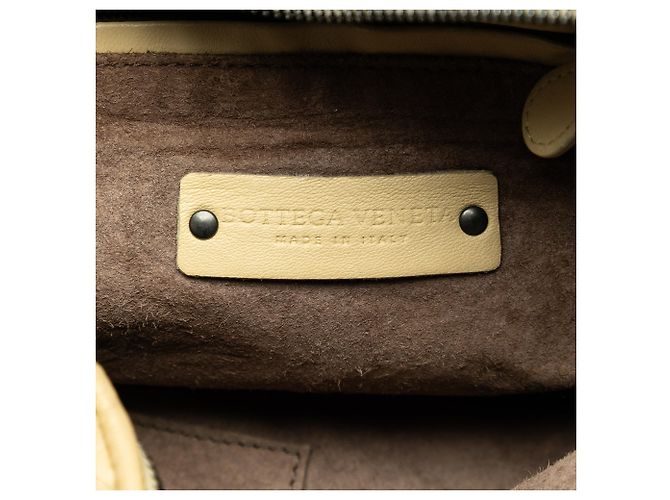 Bottega Veneta Borsa a tracolla in nappa gialla Intrecciato Nodini - vista 5
