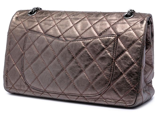Chanel Brown Metallic Aged Calfskin Reissue 2.55 Double Flap 227 Marrone Bronzo - vista 2