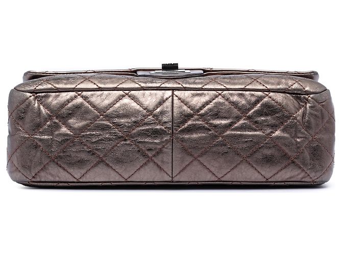 Chanel Brown Metallic Aged Calfskin Reissue 2.55 Double Flap 227 Marrone Bronzo - vista 3