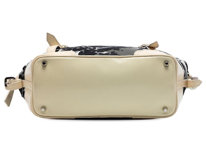 Borsa Foley Burberry Gray Floral Beat Check Nylon e Patent Marrone - Ansicht 3