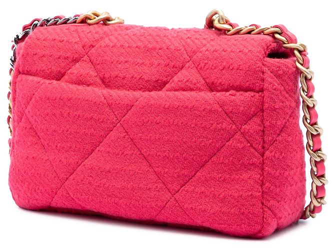 Chanel Pink Medium Tweed 19 Flap Rosa - vista 2