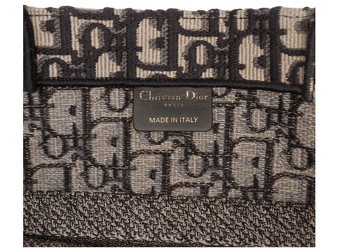 Tote Book in tela ricamata Oblique blu di Dior, misura Medium Blu navy - vista 5