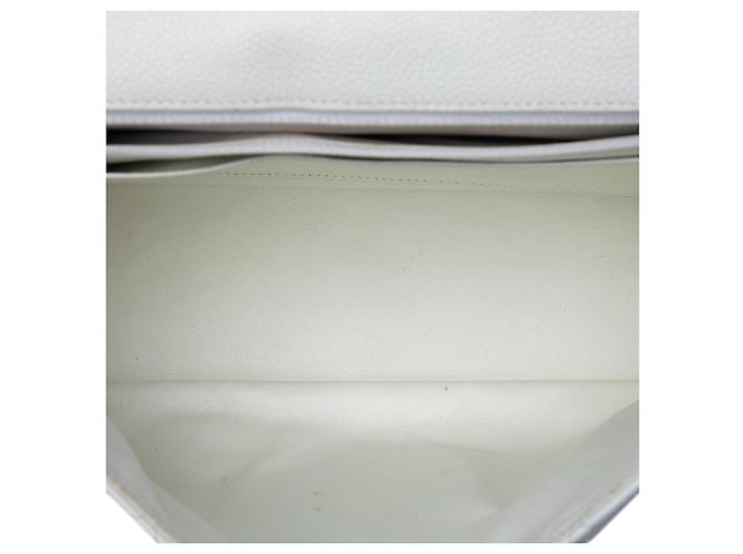 Chanel White Jumbo Classic Caviar Single Flap Bianco - vista 4