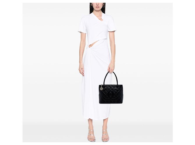 Chanel Medaillon Tote aus schwarzem Lammleder - Ansicht 7