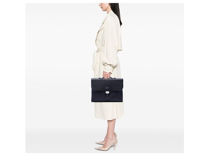 Hermès Sac A Depeches 38 in Togo nero - vista 6