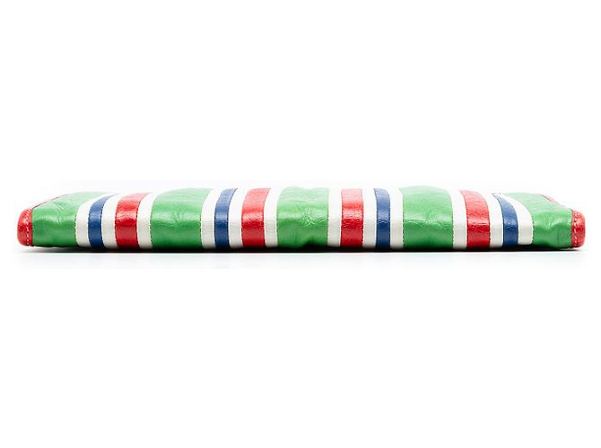 Clutch Bazar in agnello verde Balenciaga - vista 3