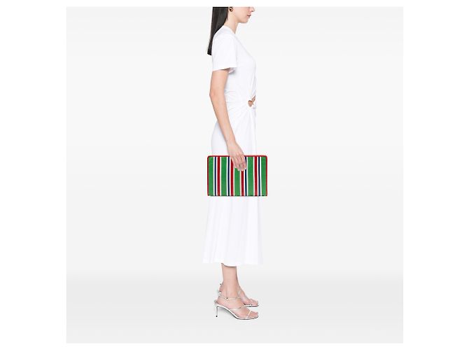 Clutch Bazar in agnello verde Balenciaga - vista 6