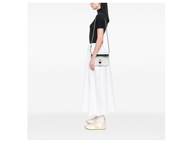 Céline Celine Silver Medium Calfskin Classic Box Silber - Ansicht 6