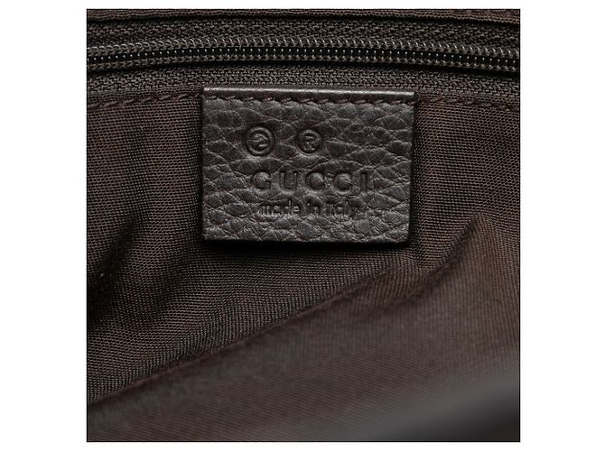 Bamboo Tote Gucci em couro de bezerro marrom com alça de bambu Libeccio Castanho escuro - vista 5