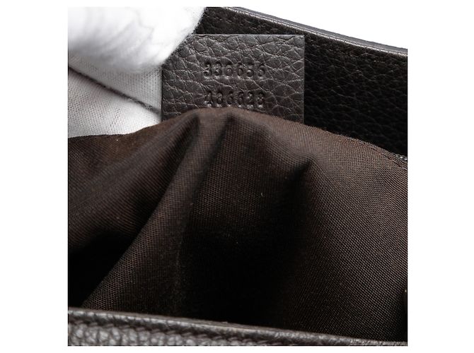 Bamboo Tote Gucci em couro de bezerro marrom com alça de bambu Libeccio Castanho escuro - vista 6