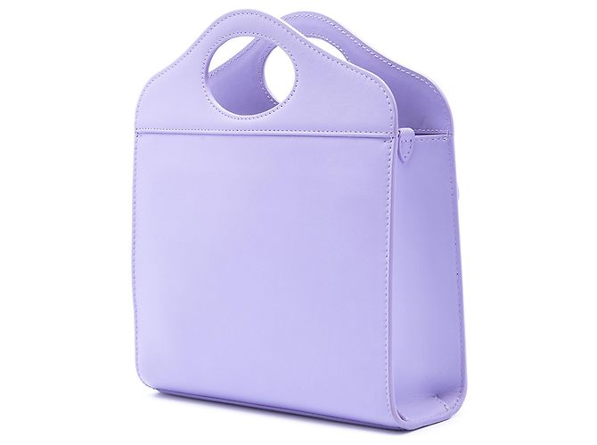 Mini Tote da taschino in pelle viola Burberry Porpora Lavanda - vista 2