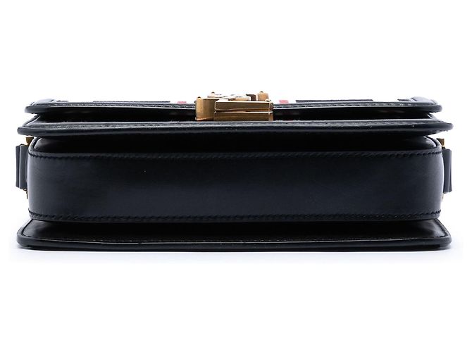 Bolsa Saint Laurent Solferino em lona listrada preta Small com caixa Preto - vista 3