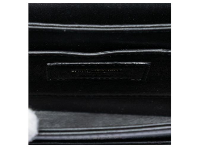 Bolsa Saint Laurent Solferino em lona listrada preta Small com caixa Preto - vista 4