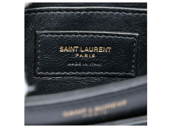 Bolsa Saint Laurent Solferino em lona listrada preta Small com caixa Preto - vista 5
