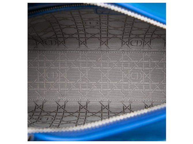 Lady Dior Cannage in vernice blu Large - vista 4